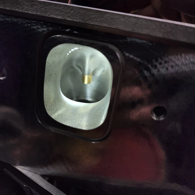 Close-up of a finished cylinder-head intake port